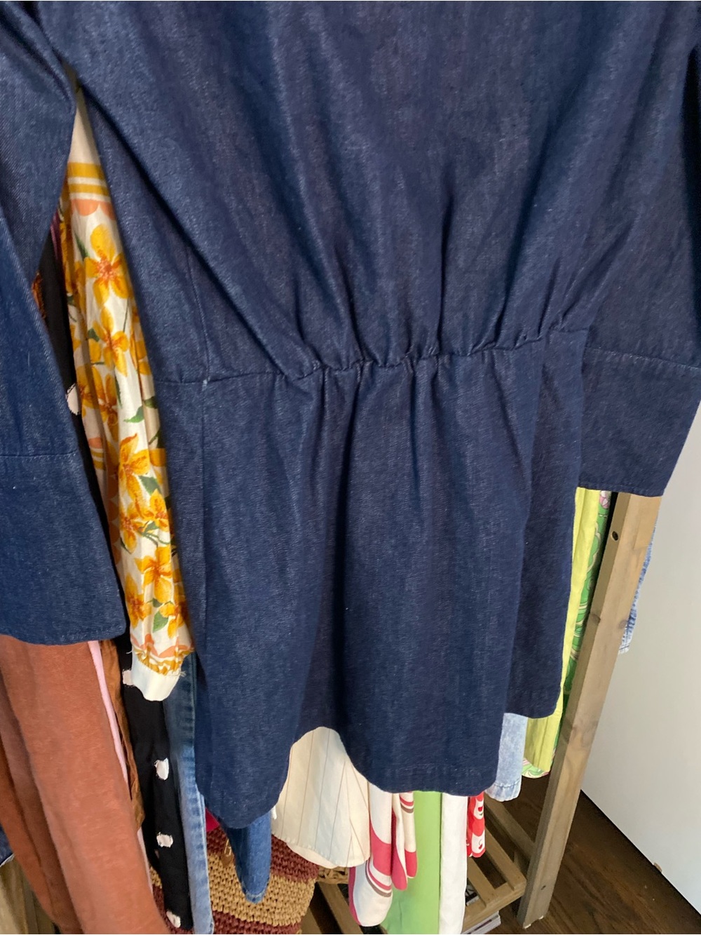 ZARA Dark Indigo Long Smocked Back Denim Jacket! 🌌 - Picture 5 of 11